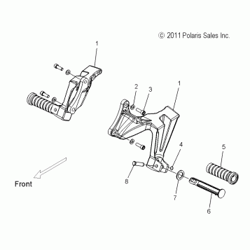 CHASSIS, FOOTPEGS, PASSENGER - V14MB36 ALL OPTIONS (49VICFOOTPEGPASS13S)