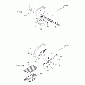 CHASSIS, FOOTPEG and FLOORBOARD, RH - V08AB26/GB26/LB26 ALL OPTIONS (49VICFOOTPEGRH08VEGAS)