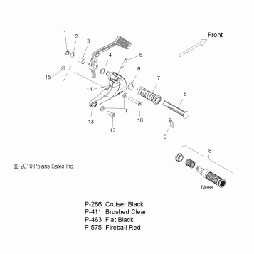 CHASSIS, FOOTPEG and FLOORBOARD, RH - V11GA36/GB36/GC36 ALL OPTIONS (49VICFOOTPEGRH11VG)