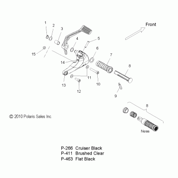 CHASSIS, FOOTPEG and FLOORBOARD, RH - V12GB36/GA36/ZB36 ALL OPTIONS (49VICFOOTPEGRH11VGS)