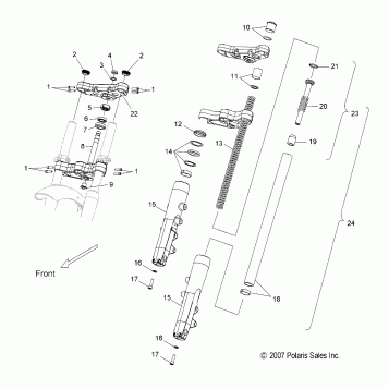 SUSPENSION, FRONT FORKS - V08BC26/XB26 ALL OPTIONS (49VICFORKS08VEGAS)