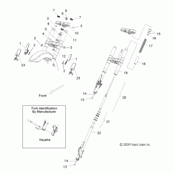 SUSPENSION, FRONT FORKS, KAYABA - V10CB26/PB26 ALL OPTIONS (49VICFORKS09KPK)