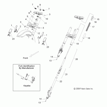 SUSPENSION, FRONT FORKS, KAYABA - V10HB36DD/HS36DC/BB26DA ALL OPTIONS (49VICFORKS10KPK)