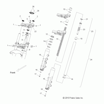 SUSPENSION, FRONT FORKS - V16GB36 ALL OPTIONS (49VICFORKS11VGS)