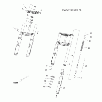 SUSPENSION, FRONT FORKS and CLAMPS - V15SW36 ALL OPTIONS (49VICFORKS11VN)