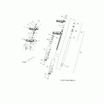 SUSPENSION, FRONT FORKS - V15WB36/WW36 ALL OPTIONS (49VICFORKS14B)