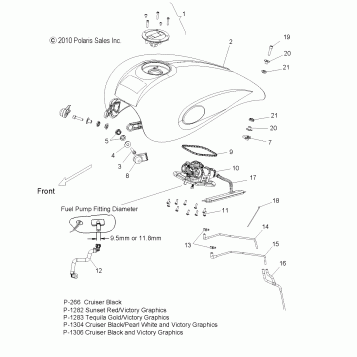 BODY, FUEL TANK - V11XB36 ALL OPTIONS (49VICFUEL11JP)