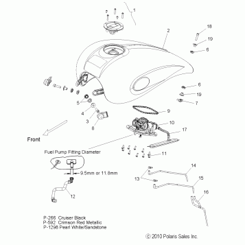 BODY, FUEL TANK - V11CA36/CB36 ALL OPTIONS (49VICFUEL11KP)