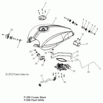 BODY, FUEL TANK - V13RB36 ALL OPTIONS (49VICFUEL13B)