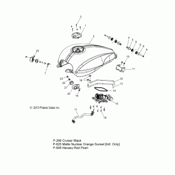 BODY, FUEL TANK - V14MB36 ALL OPTIONS (49VICFUEL14JDG)