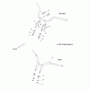 STEERING, HANDLEBAR MOUNTING - V08BC26/XB26 ALL OPTIONS (49VICHANDLEBAR08JP)