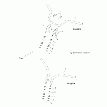 STEERING, HANDLEBAR MOUNTING - V09HB36/HS36 ALL OPTIONS (49VICHANDLEBAR09HMR)