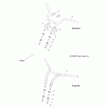 STEERING, HANDLEBAR MOUNTING - V09XB36/XC36 ALL OPTIONS (49VICHANDLEBAR09JP)