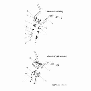 STEERING, HANDLEBAR MOUNTING - V10DB36DA/EB36DA ALL OPTIONS (49VICHANDLEBAR10CC)