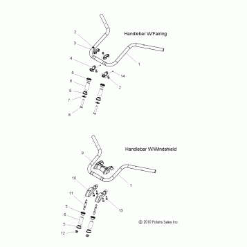 STEERING, HANDLEBAR MOUNTING - V11BB36/DB36/DC36/EB36 ALL OPTIONS (49VICHANDLEBAR11CC)