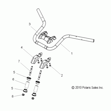 STEERING, HANDLEBAR MOUNTING - V12BW36/EW36 ALL OPTIONS (49VICHANDLEBAR12CR)