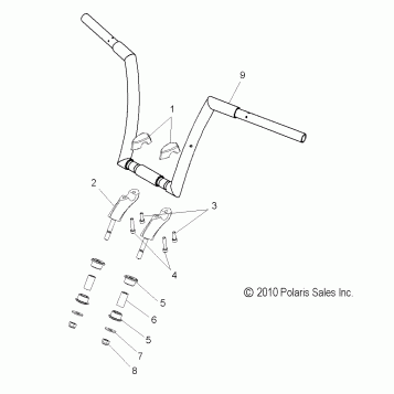 STEERING, HANDLEBAR MOUNTING - V15WB36/WW36 ALL OPTIONS (49VICHANDLEBAR12HB)