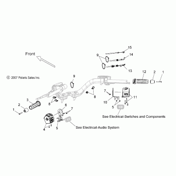 STEERING, HANDLEBAR CONTROLS - V15SW36 ALL OPTIONS (49VICHANDLEBARASM08VN)