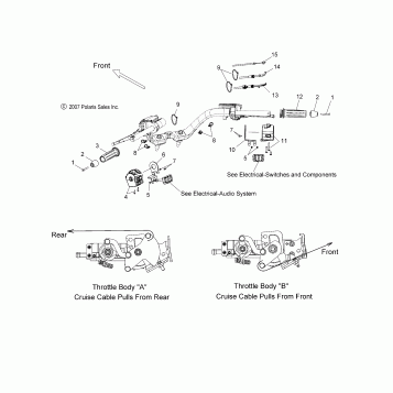 STEERING, HANDLEBAR CONTROLS - V08SB36/SD36 ALL OPTIONS (49VICHANDLEBARASM08VN2)