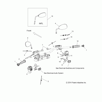 STEERING, HANDLEBAR ASM. and CONTROLS - V16YW36/UW36 ALL OPTIONS (49VICHANDLEBARASM15MAG)