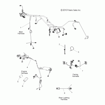 ELECTRICAL, WIRE HARNESSES - V11BB36/DB36/DC36/EB36 ALL OPTIONS (49VICHARNESS11CC)