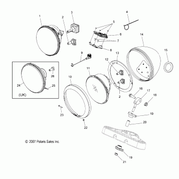 ELECTRICAL, HEADLIGHT, 8 BALL - V08AB26 ALL OPTIONS (49VICHEADLIGHT08VEGAS)