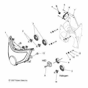 ELECTRICAL, HEADLIGHT - V08SB36/SD36 ALL OPTIONS (49VICHEADLIGHT08VN)