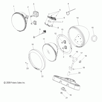 ELECTRICAL, HEADLIGHT, PINBALL - V09CB26/CD26/KB26/PB26 ALL OPTIONS (49VICHEADLIGHT09KP)