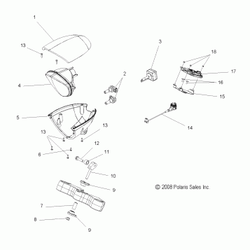 ELECTRICAL, HEADLIGHT, VEGAS/VEGAS LOW - V09GB26/LB26 ALL OPTIONS (49VICHEADLIGHT09VEGAS)