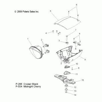 ELECTRICAL, HEADLIGHT w/WINDSHIELD - V10DB36DA/EB36DA ALL OPTIONS (49VICHEADLIGHT10CC)
