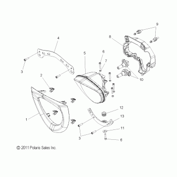 ELECTRICAL, HEADLIGHT w/FAIRING - V16DA36 ALL OPTIONS (49VICHEADLIGHTFRG12CC)