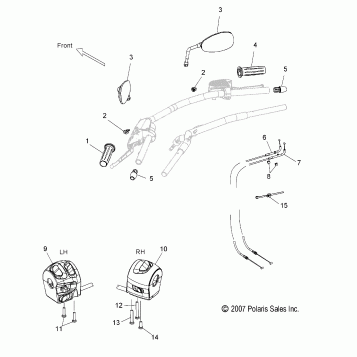 STEERING, CONTROLS and MIRRORS - V08HB26/HS26 ALL OPTIONS (49VICMIRRORS08VEGAS)