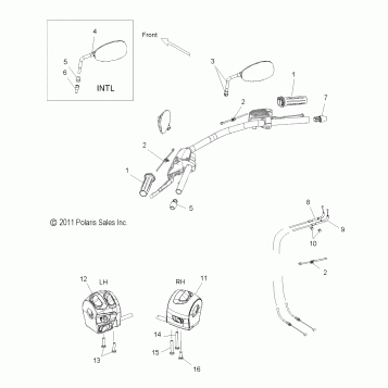 STEERING, CONTROLS and MIRRORS - V13XB36 ALL OPTIONS (49VICMIRRORS12JP)