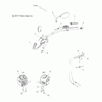 STEERING, CONTROLS and MIRRORS - V12CB36NP/NPC/NPA (49VICMIRRORS12KP)