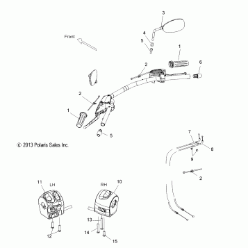STEERING, CONTROLS and MIRRORS - V14XB36NS/NSA/NSC/ES (49VICMIRRORS14JP)