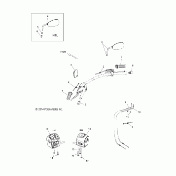 STEERING, CONTROLS and MIRRORS - V16LB36/LW36 ALL OPTIONS (49VICMIRRORS15LB)
