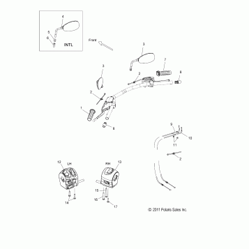 STEERING, CONTROLS and MIRRORS - V16GB36 ALL OPTIONS (49VICMIRRORS15VGS)