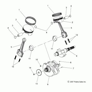 ENGINE, CRANKSHAFT and PISTON - V08BC26/XB26 ALL OPTIONS (49VICPISTON08VEGAS)