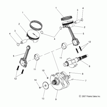 ENGINE, CRANKSHAFT and PISTON - V15SW36 ALL OPTIONS (49VICPISTON08VN)