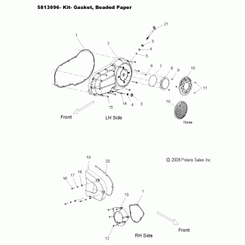 ENGINE, SIDE COVERS - V10XB36DAP/LKP/XC36DN ALL OPTIONS (49VICPRIMARYCVR09JP)