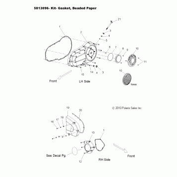 ENGINE, SIDE COVERS - V13DW36/TW/KW/ZW ALL OPTIONS (49VICPRIMARYCVR11CC)