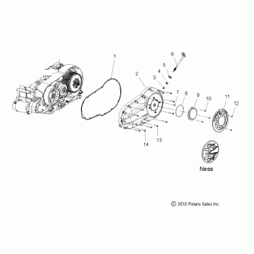 ENGINE, PRIMARY COVER - V12SW36/AW36 ALL OPTIONS (49VICPRIMARYCVR12VN)