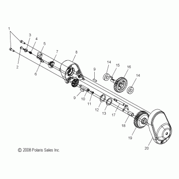 DRIVE TRAIN, REVERSE DRIVE ASM., UPPER (INTL) - V15SW36 INTL (49VICRVSDRVASM09VN)