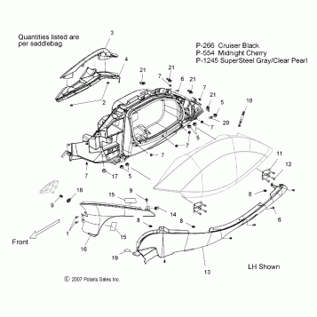 BODY, SADDLEBAG ASM. - V08SB36/SD36 ALL OPTIONS (49VICSADDLEBAG08VN)