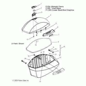 BODY, SADDLEBAG ASM. - V10DB36DA/EB36DA ALL OPTIONS (49VICSADDLEBAG10CC)