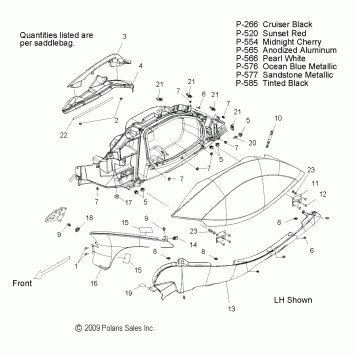 BODY, SADDLEBAG ASM. - V10SD36/SC36/VB36 ALL OPTIONS (49VICSADDLEBAG10VN)