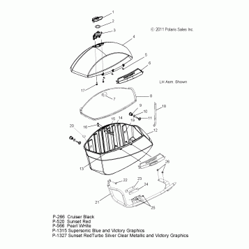 BODY, SADDLEBAG ASM. - V12TW36/DW36/KW36 ALL OPTIONS (49VICSADDLEBAG12CC)