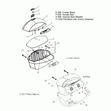 BODY, SADDLEBAG ASM. - V12BW36/EW36 ALL OPTIONS (49VICSADDLEBAG12CR)