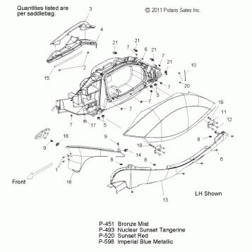 BODY, SADDLEBAG ASM. - V12SW36/AW36 ALL OPTIONS (49VICSADDLEBAG12VN)
