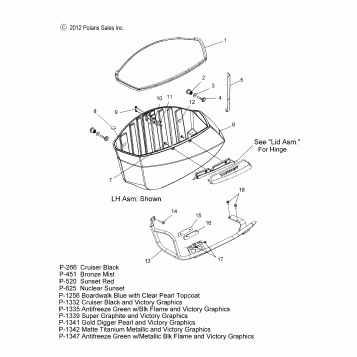 BODY, SADDLEBAG ASM., BIN - V13DW36/TW/KW/ZW ALL OPTIONS (49VICSADDLEBAG13CC)
